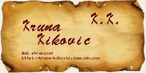 Kruna Kiković vizit kartica